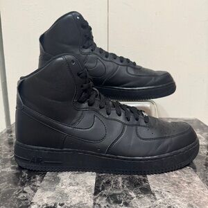 NIKE AIR FORCE 1 HIGH TOP AF1 TRIPLE BLACK MEN SNEAKER SIZE 11.5 315121-032